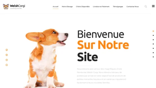 A screenshot of Elevagewelshcorgipembroque.com
