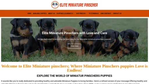 A screenshot of Eliteminiaturepinschers.com
