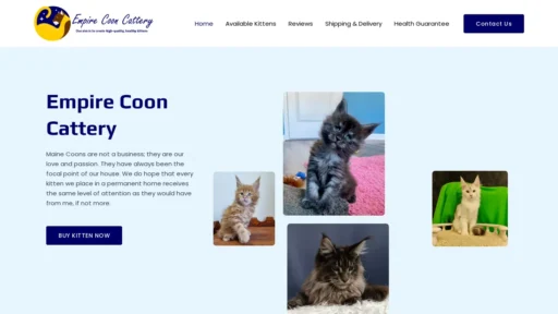 A screenshot of Empirecooncattery.com