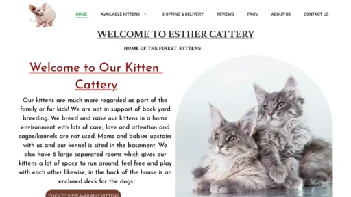A screenshot of Esthercattery.com