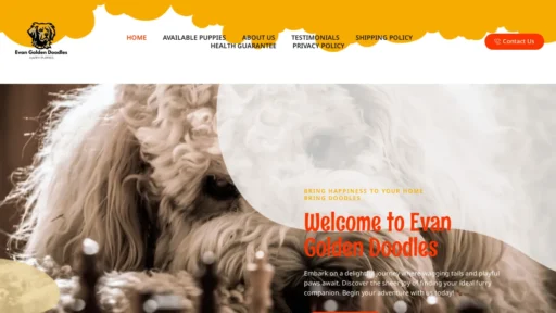 A screenshot of Evangoldendoodles.com
