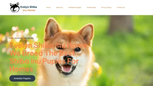 A screenshot of Evelynshibainuhome.com