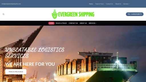 A screenshot of Evergreenshipping-line.com