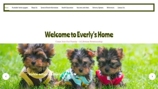 A screenshot of Everlyyorkiehome.com