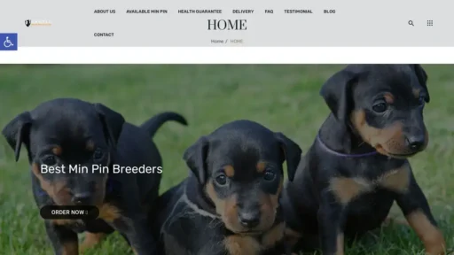 A screenshot of Exoticminiaturepinschers.com