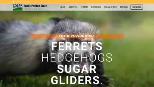 A screenshot of Exoticpassionstore.com