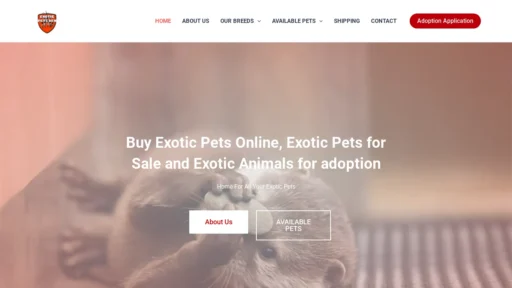 A screenshot of Exoticpetsden.com