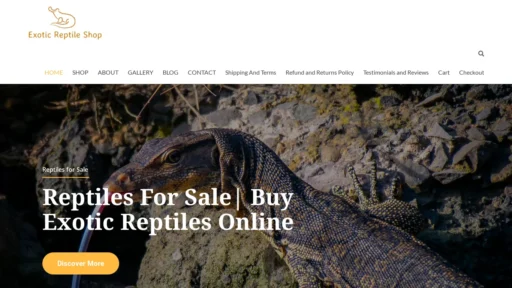 A screenshot of Exoticreptilesshop.com