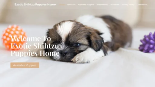 A screenshot of Exoticshihtzupupshome.com