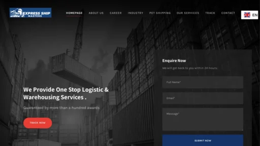 A screenshot of Expressshipmasters.com