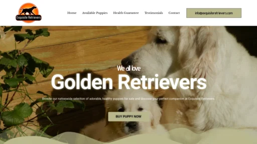 A screenshot of Exquisiteretrievers.com