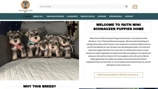 A screenshot of Faithschnauzer.com