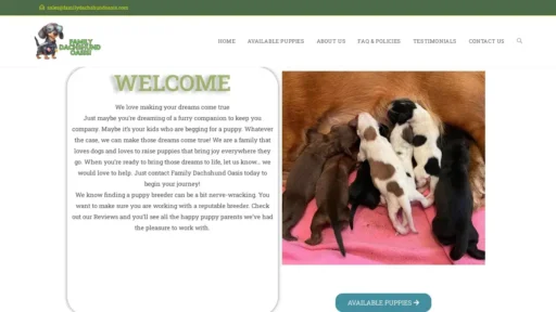 A screenshot of Familydachshundoasis.com