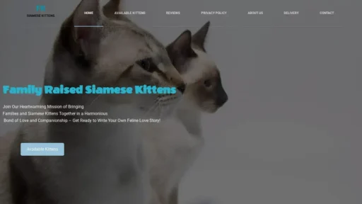A screenshot of Familyraisedsiamesekittens.com