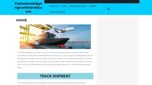 A screenshot of Fastwaveshippingcontinental.com