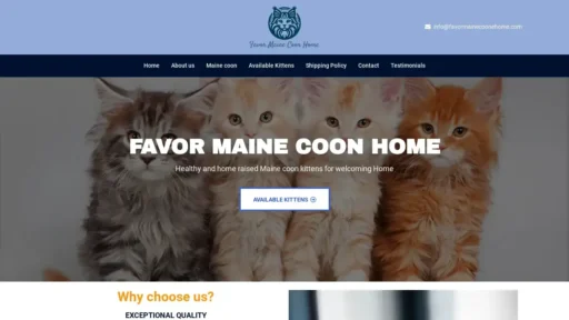 A screenshot of Favormainecoonehome.com