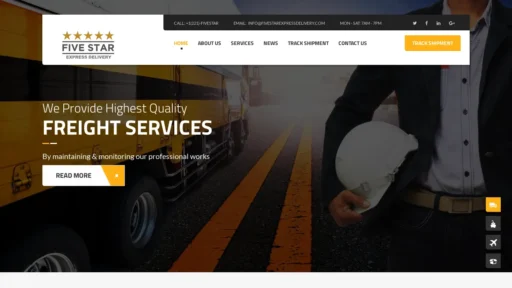 A screenshot of Fivestarexpressdelivery.com