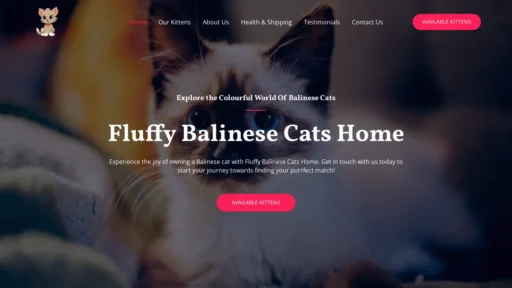 A screenshot of Fluffybalinesecats.com