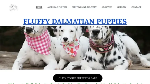 A screenshot of Fluffydalmatianpuppyhome.com