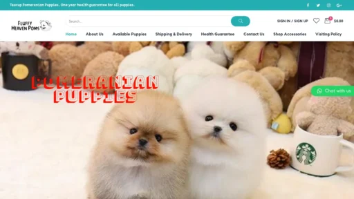 A screenshot of Fluffyhavenpoms.com