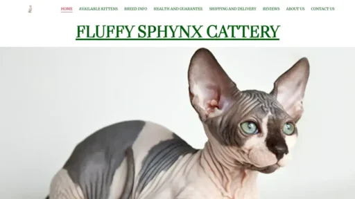 A screenshot of Fluffysphynxcattery.com