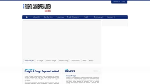 A screenshot of Freightandcargoexpressltd.com