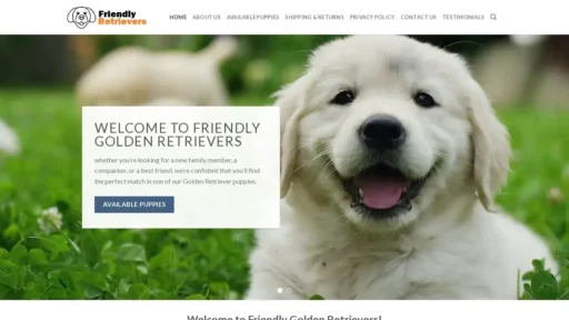 A screenshot of Friendlygoldenretrievers.us