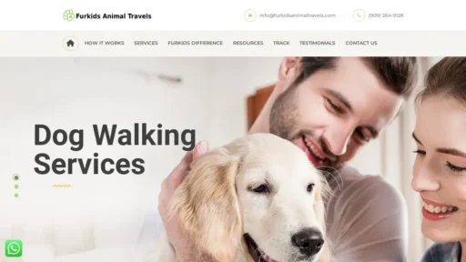 A screenshot of Furkidsanimaltravels.com