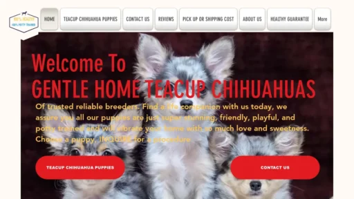 A screenshot of Gentlecareteacupchihuahuas.com