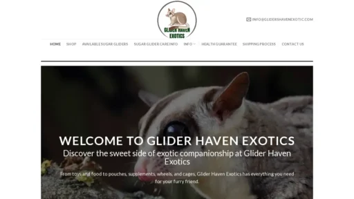 A screenshot of Glidershavenexotic.com