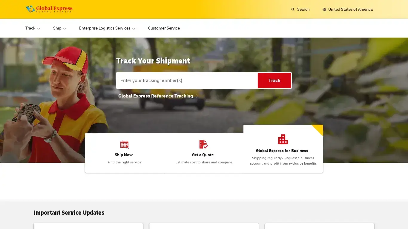 A screenshot of Global-express.co
