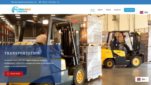 A screenshot of Globalmaxilogistics.com