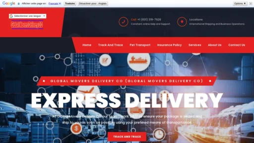 A screenshot of Globalmoversdelivery-co.com
