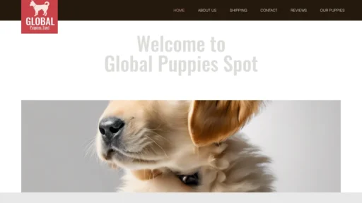 A screenshot of Globalpuppiesspot.co.za