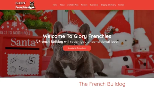 A screenshot of Gloriousfrenchies.com