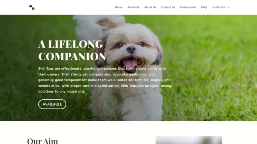 A screenshot of Graciousshihtzupuppies.com