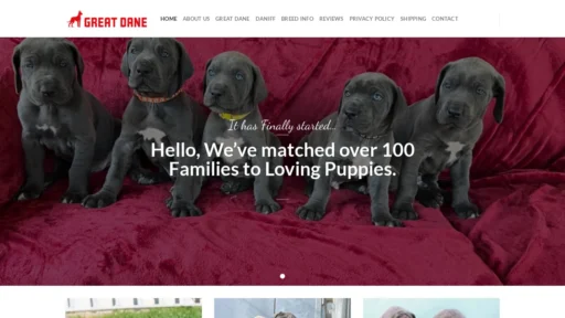 A screenshot of Greatdanexmastiffxdaniff.com