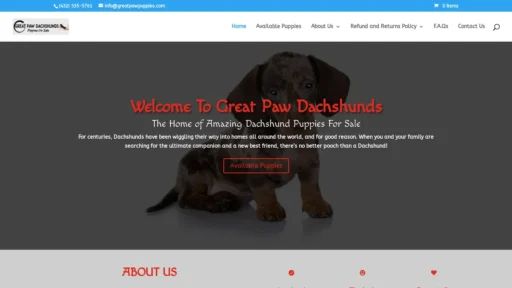 A screenshot of Greatpawpuppies.com