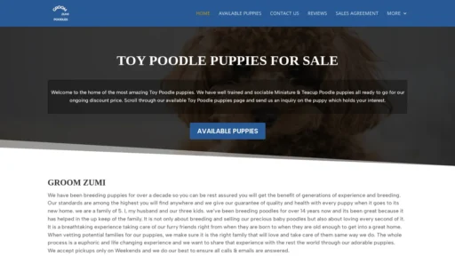 A screenshot of Groomzumi.com