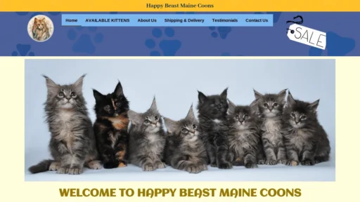 A screenshot of Happybeastmainecoons.com