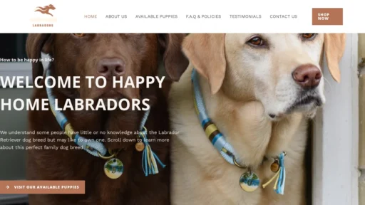 A screenshot of Happyhomelabradors.com