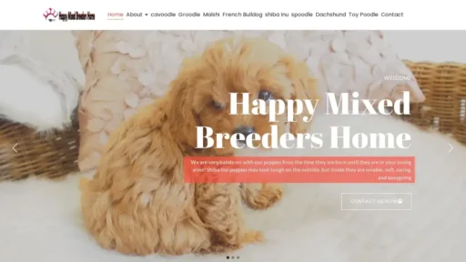 A screenshot of Happymixedpuppiesbreedershome.com