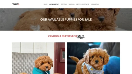 A screenshot of Harleycuddlepuppies.com