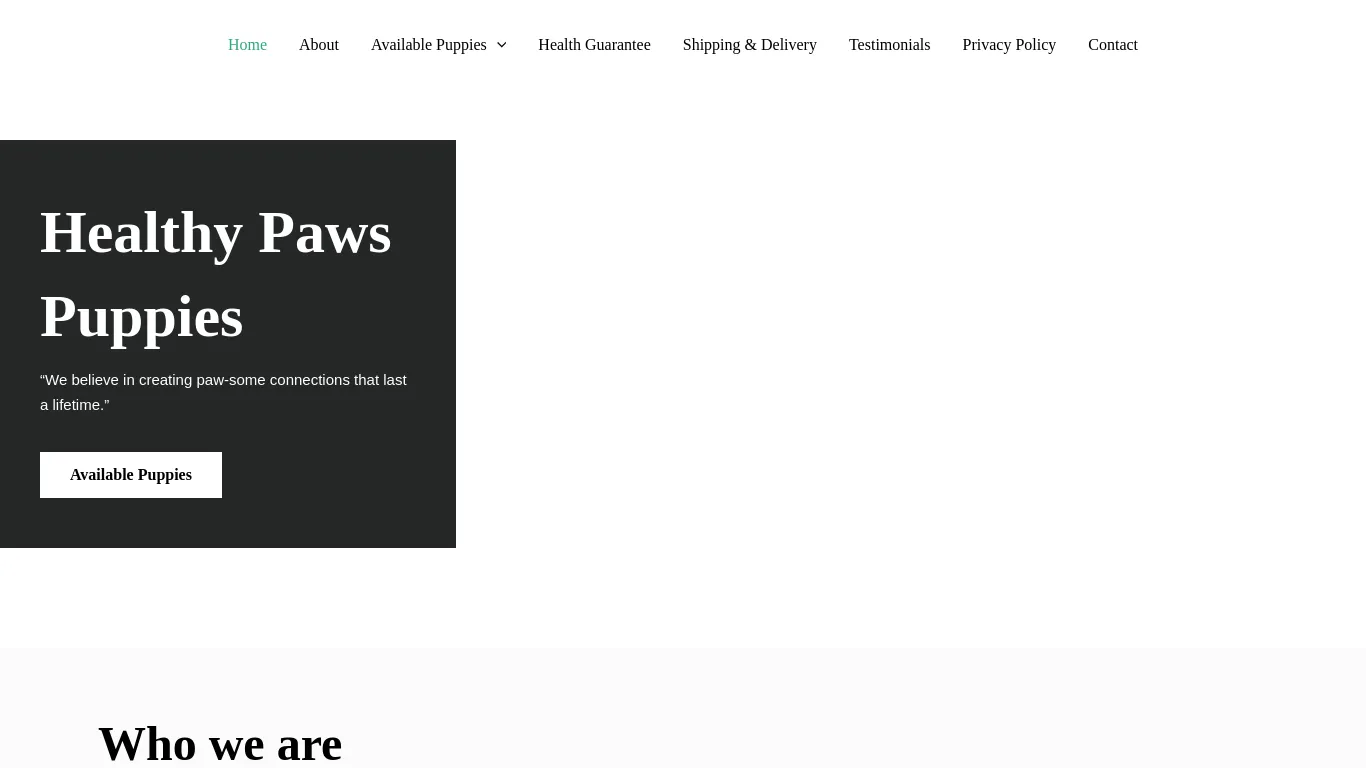 is Healthy Paws Puppies legit? screenshot