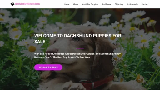 A screenshot of Heartsminiaturedachshunds.online