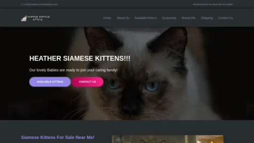 A screenshot of Heathersiamesekittens.com
