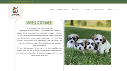 A screenshot of Hermosashihtzupuppies.com