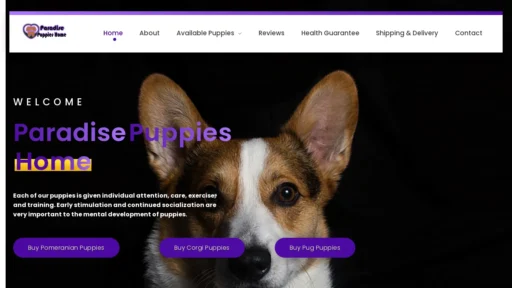 A screenshot of Hevenlypaws.com