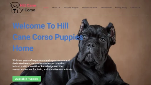 A screenshot of Hillcanecorso.com