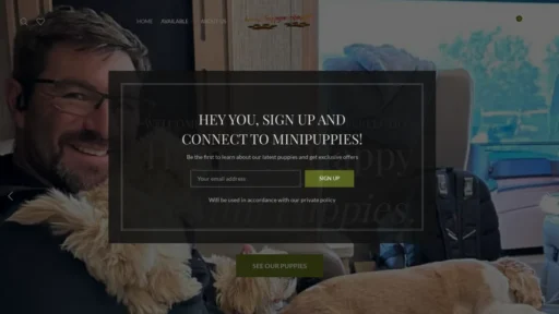 A screenshot of Homeofhappyminipuppies.com